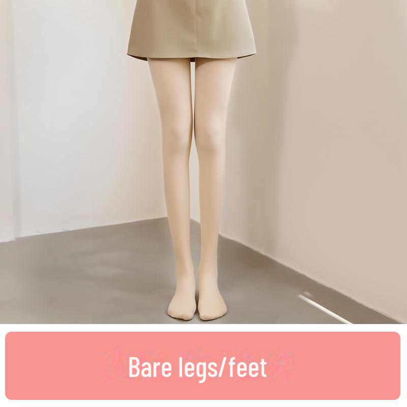 

Женские бархатные утепленные колготки-чулки - черные/телесного цвета, леггинсы для осени и зимы bare legs and feet, 180g thin fleece