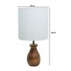 Dovel Pot, Modern LED Table Lamp with Shade, Wooden Base Modern Fabric Lampshade for Home Office Cafe Restaurant, (Pleated White)