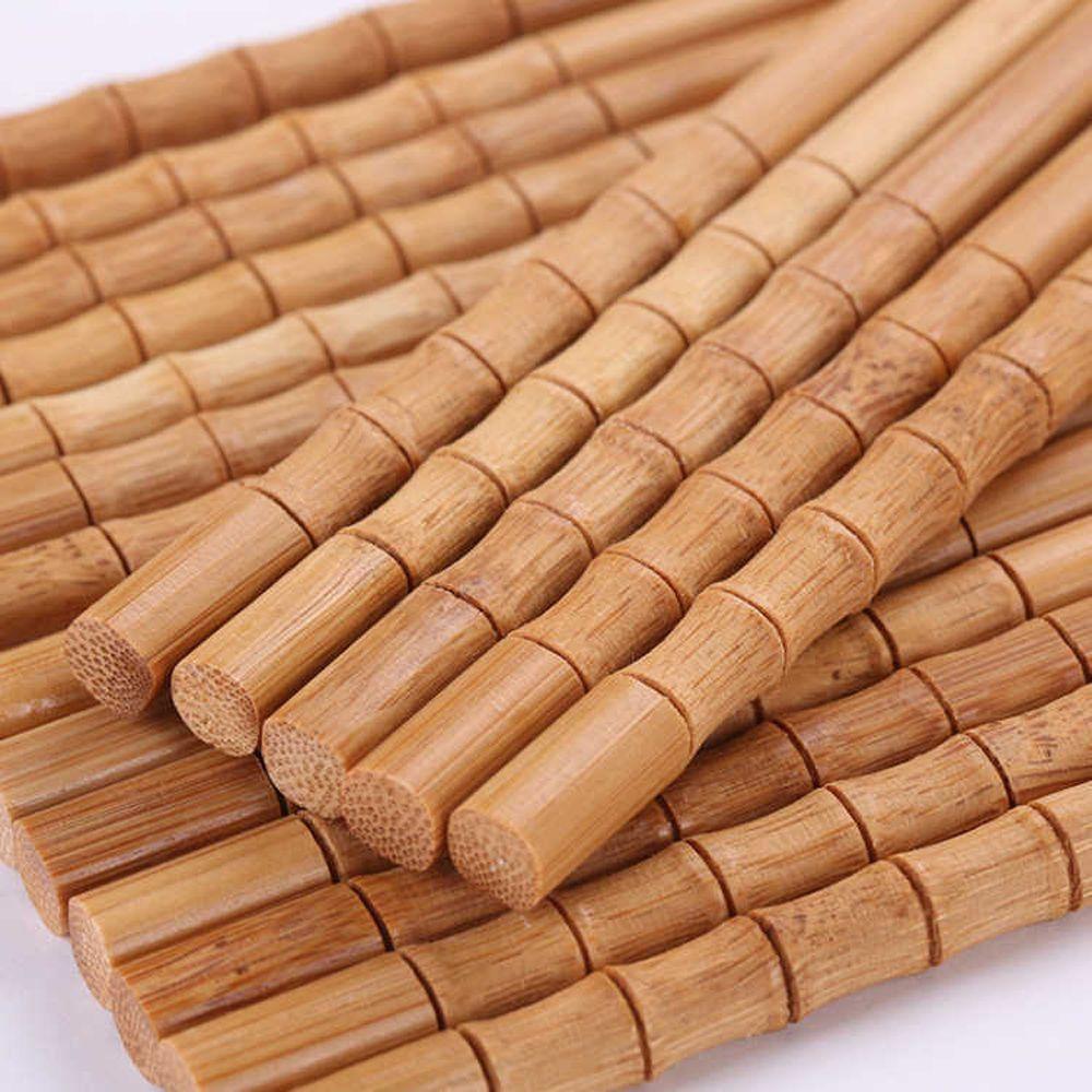 Reusable Chinese Food Sushi Natural Bamboo Wooden Tableware Dinnerware Flatware Wood Chopsticks