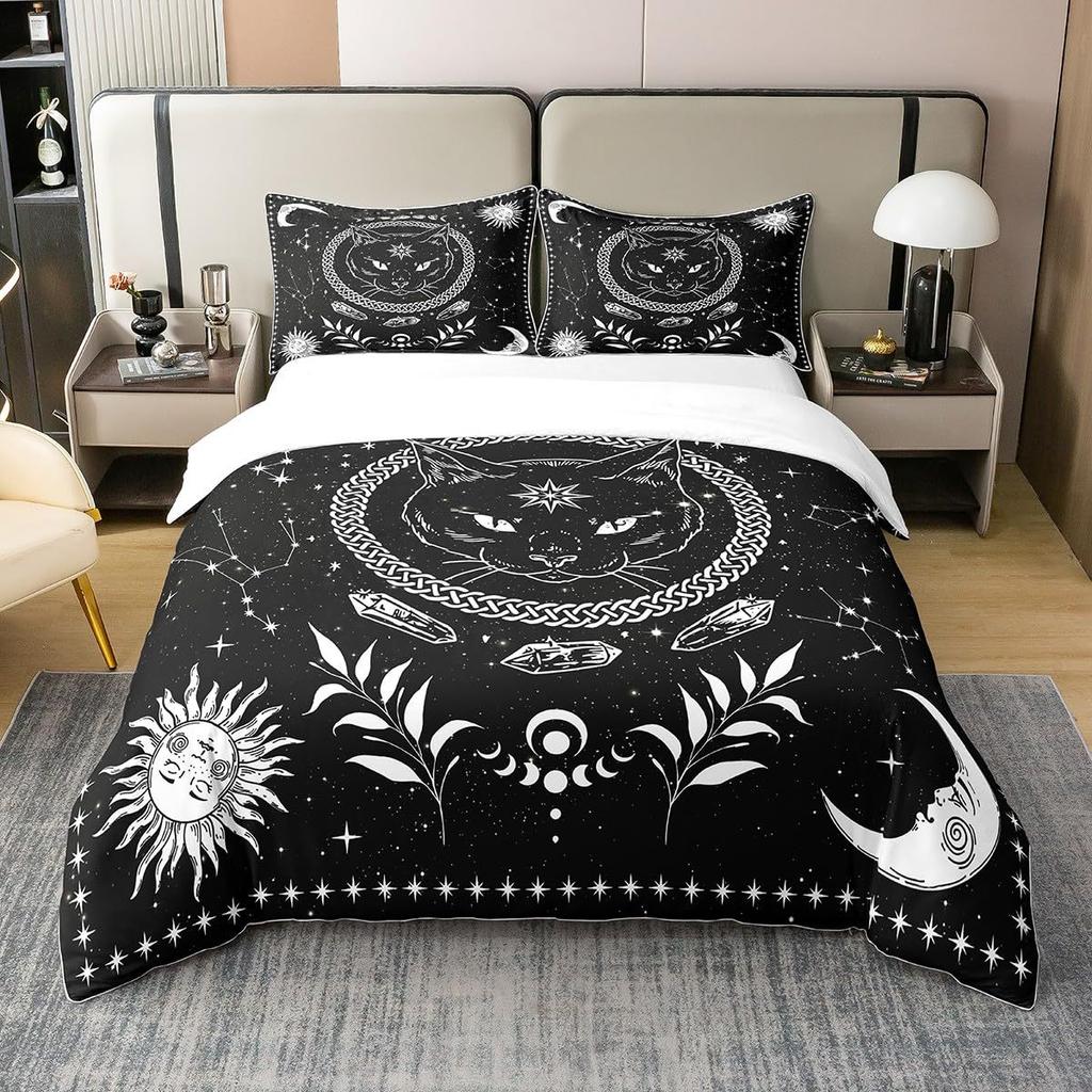 Halloween Ghost Pink White Three-Piece Quilt Cover Digital Printing Bedding Set Bed Cover