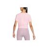 Nike Dri-Fit One Luxe Solid Logo Yoga Quick-Dry Casual Crew Neck Short Sleeve T-Shirt Women Tops Soft-Pink FJ9871-690