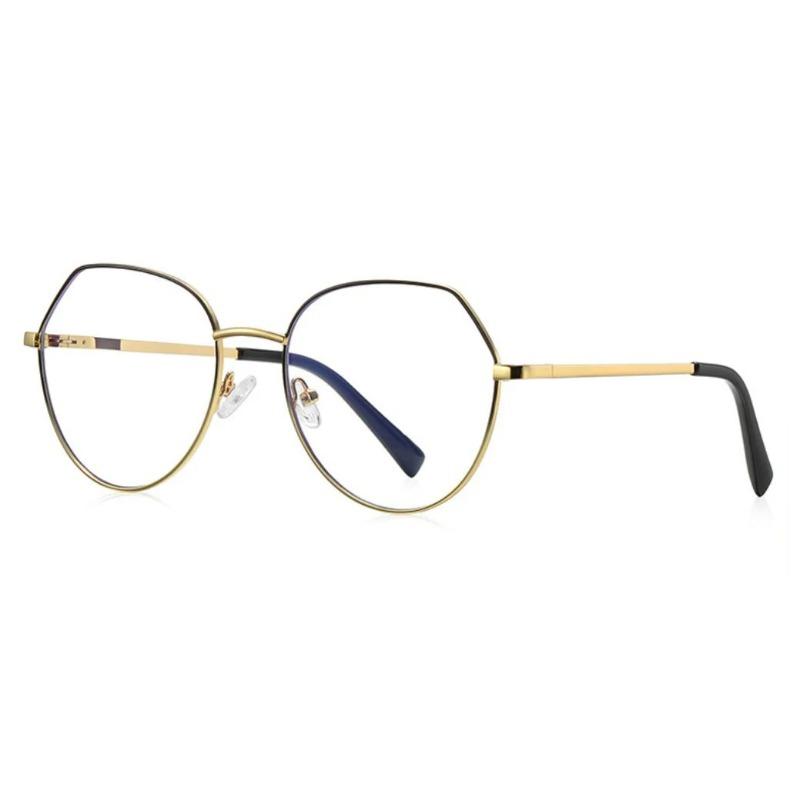 Luxury Anti Blue Light Glasses Men Women Oversized Metal Irregularity Eyeglasses Fashion Ultralight Computer Reading Glasses +2