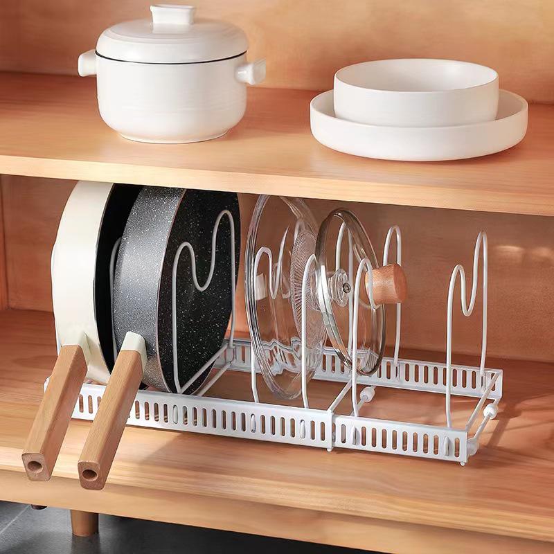 Adjustable Telescopic Kitchen Cabinet Cookware & Dish Rack
