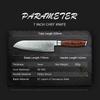 Kitchen Knife 67 Layers Damascus Steel Santoku Knife Slicing Utility Paring Bone Cutter Steel Razor Sharp Blade Colorful Wood