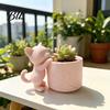 Cute Kitty Flower Pot 3D Printed Cat Planter, Pot, Decorative Mini Animal Plant for Succulents Cacti, Home Office Desk Decor Compact Indoor