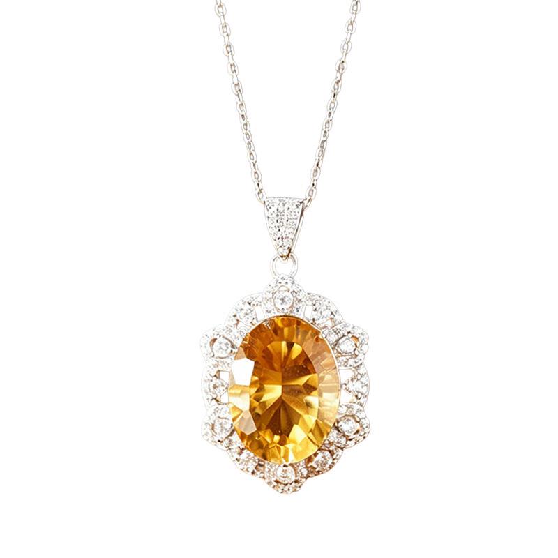 Millennium Cut Amethyst & Citrine Necklace in S925 Sterling Silver