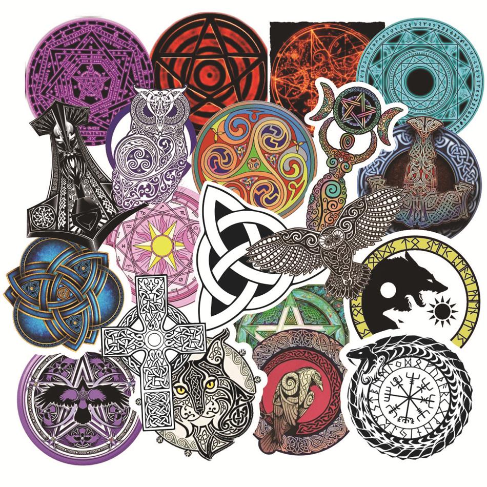 50pcs Pack Retro Totem Cool Stickers Luggage Skateboard Laptop Scrapbook Guitar Waterproof PVC Graffiti Sticker Kids Toys