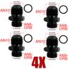 4X Fuel Line Hose Fitting Male Adapter ORB-6 ORB-8 ORB-10 ORB-12 O-Ring Boss To 6AN 8AN 10AN 12AN Aluminum Flare Fitting Black