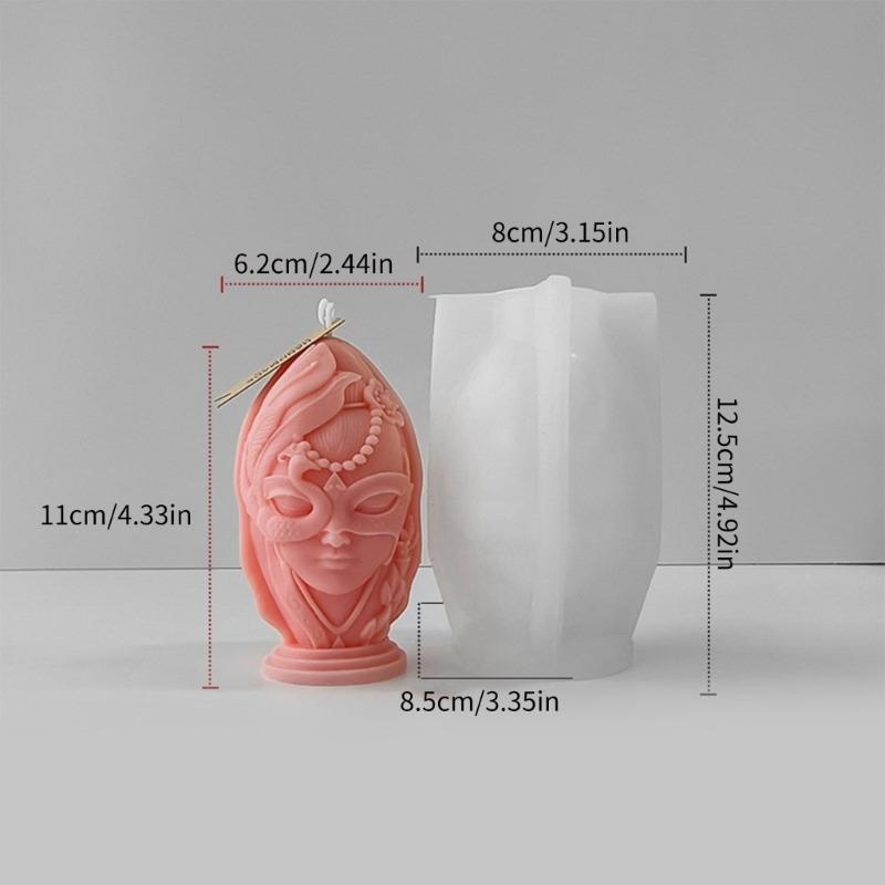 Silicone Crafts Moulds Candle Making Moulds Beauty Face Shaped Silicone Figure Mold Perfect Gift for Enthusiasts