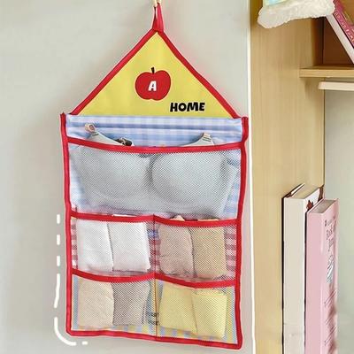 Wall Mounted Hanging Storage Mesh Bag Space Saving Large Capacity Underwear Socks Storage Bag Breathable Folding