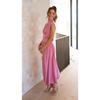 Women's Elegant Dress Summer Fashion Casual Solid Color Sleeveless Backless Dress Women's Sexy Hollow Pleated Long Dress