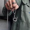 Punk Metal Rock Love You Gesture Men'S Pendant Necklace 60Cm
