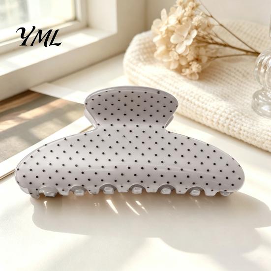 Matte Shark Clips for Thick Hair Polka Dot Claw Clip Women, Lightweight Acrylic Non-Slip Jaw Clip, Half Tied Hairstyles Elegant Strong Hold