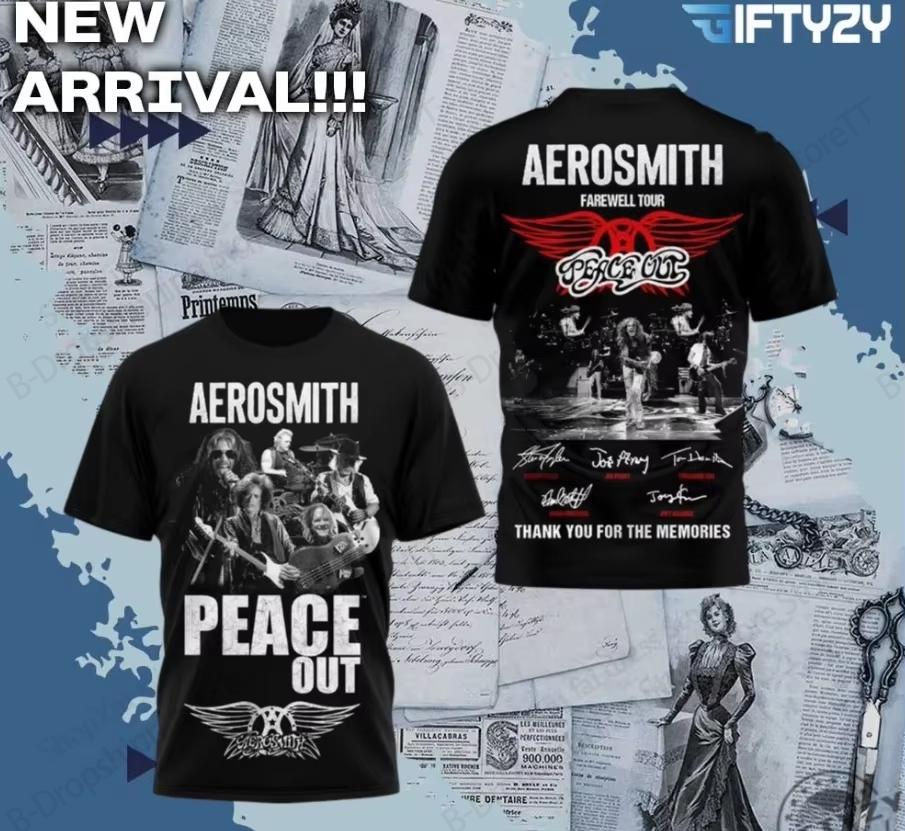 New Hot Vintage Aerosmith Band 3D Printed T-shirt Men Women Fashion Hip Hop Short Sleeve Rock Tops Tees Mens clothing camisetas
