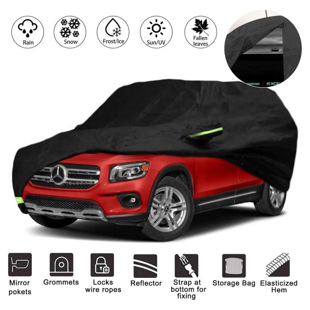 210T Waterproof SUV Car Cover Fit For Mercedes-Benz GLB 2019-2022 All Weather With Zipper Door Snow Rain Dust Hail Protection