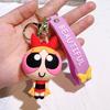 Cute Anime The Powerpuff And Girls Series Key Chain Kawaii Cartoon Role Creativity Backpack Keychain Girls Gift