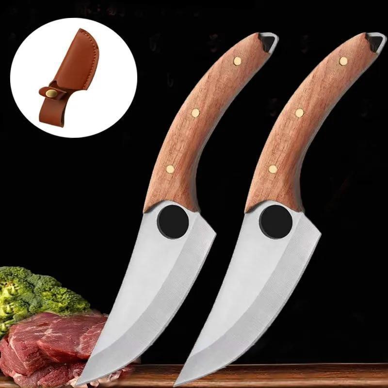 Stainless Steel Boning Knife Hand Forged Butcher Knife Camping Barbecue Cutting Fruit Outdoor Portable Kitchen Knife