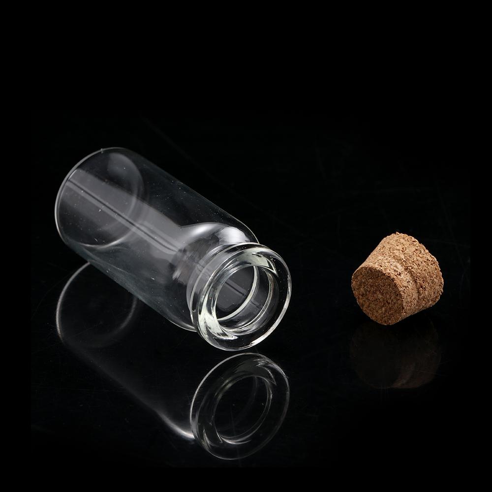 10x Vials Glass Bottle Empty Wishing Blank Transparent Tiny Small With Cork Stopper Message Bottles