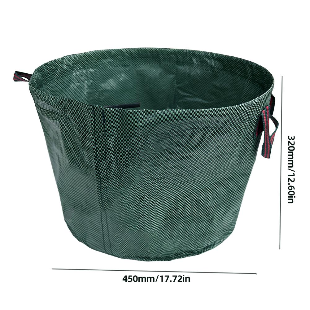 50L Garden Waste Bags Reusable Trash Storage Container with 4 Handles Garden Waste Bins Foldable for Flowers Hedge Cutting Lawn