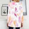 Women Plus Size Round Neck Long Sleeve Printed T Shirt Loose Fit Pockets Longline Top