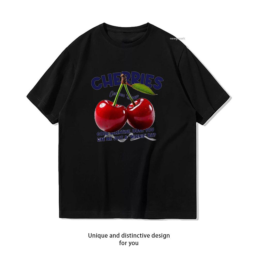 Cherry Infusion Sweet and Juicy Fruit Tshirt WoUnisex Unisex Summer Cotton Cartoon Graphic T Shirts Adult Classic Oneck Shortsleev