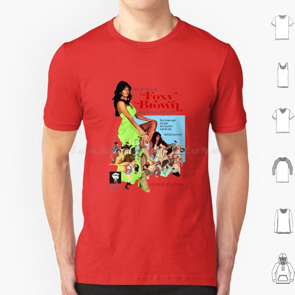 Vintage Movie Foxy B T Shirt Cotton Men Women DIY Print Movie Pam Grier Foxy Brown 70s Retro Blaxploitation Film Brown Vintage S