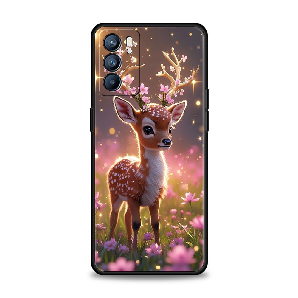 Deer Lichee Pattern Phone Case For Oppo Reno 13 12 11 10 7 F Find X5 X6 A98 A80 A79 A78 A57 A54 A31 A17 Pro 5G Soft TPU Cover