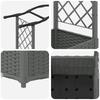 Elevated Planter with Trellis and Hanging Roof Light Grey 204 X 40 X 141 Cm PP
