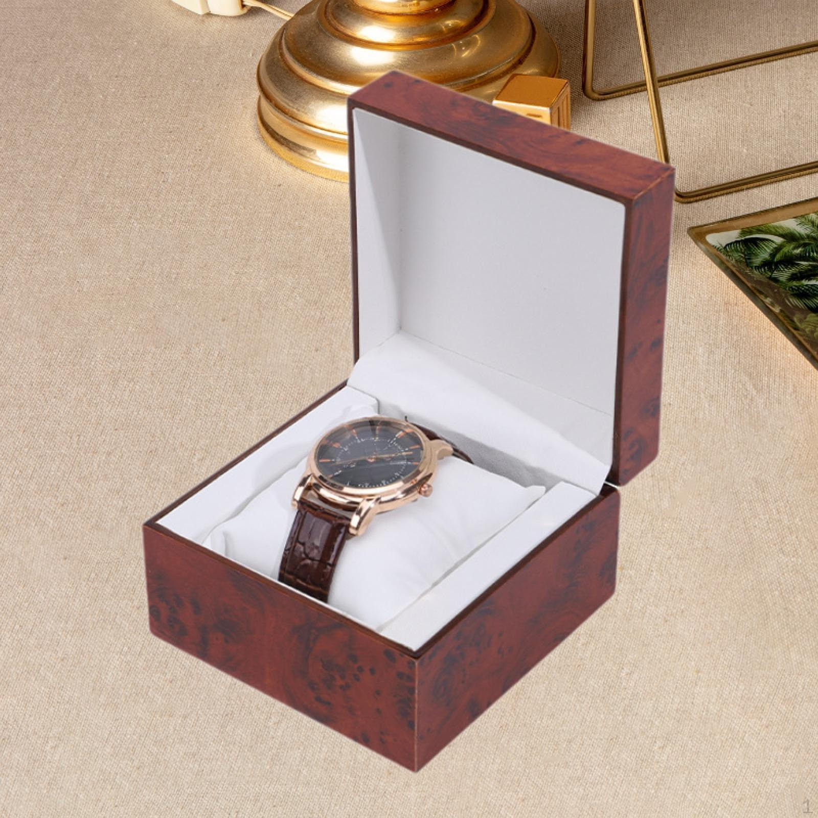 

Single Watch Storage Box Jewelry Organizer Case Gift Earring Container Bracelet Holder Wood