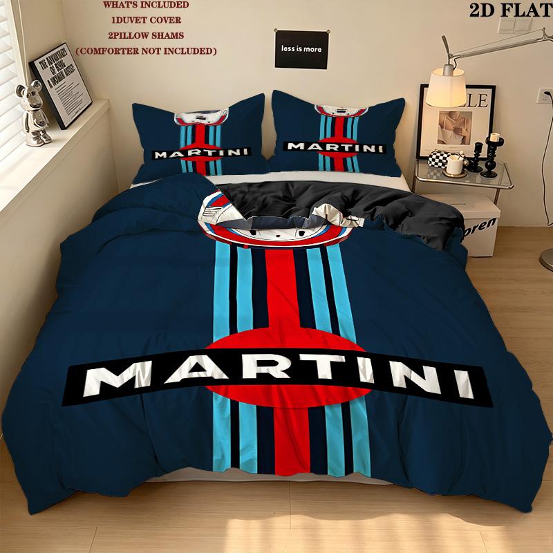 Martini Pattern Bedding Quilt Set Quilt Cover Pillowcase Home Birthday Gift(1 * duvet cover + 2 * pillowcase, without core)