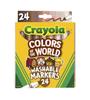 Crayola 24 Marker Colors of the Friends of the Authentic Markers, Colors, Water-Based, Skin-Tone Pens, World, World, 587802,