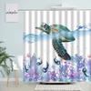 Creative Diving Dog Shower Curtain Starfish Coral Water Grass Fish Sea Turtle Bath Curtains Marine Animals Bathroom Decor Sets