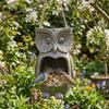 Funny Resin Owl Bird Feeder Handicraft Realistic Tree Face Bird Feeder Waterproof Weather Resistant Hanging Bird Feeder Garden