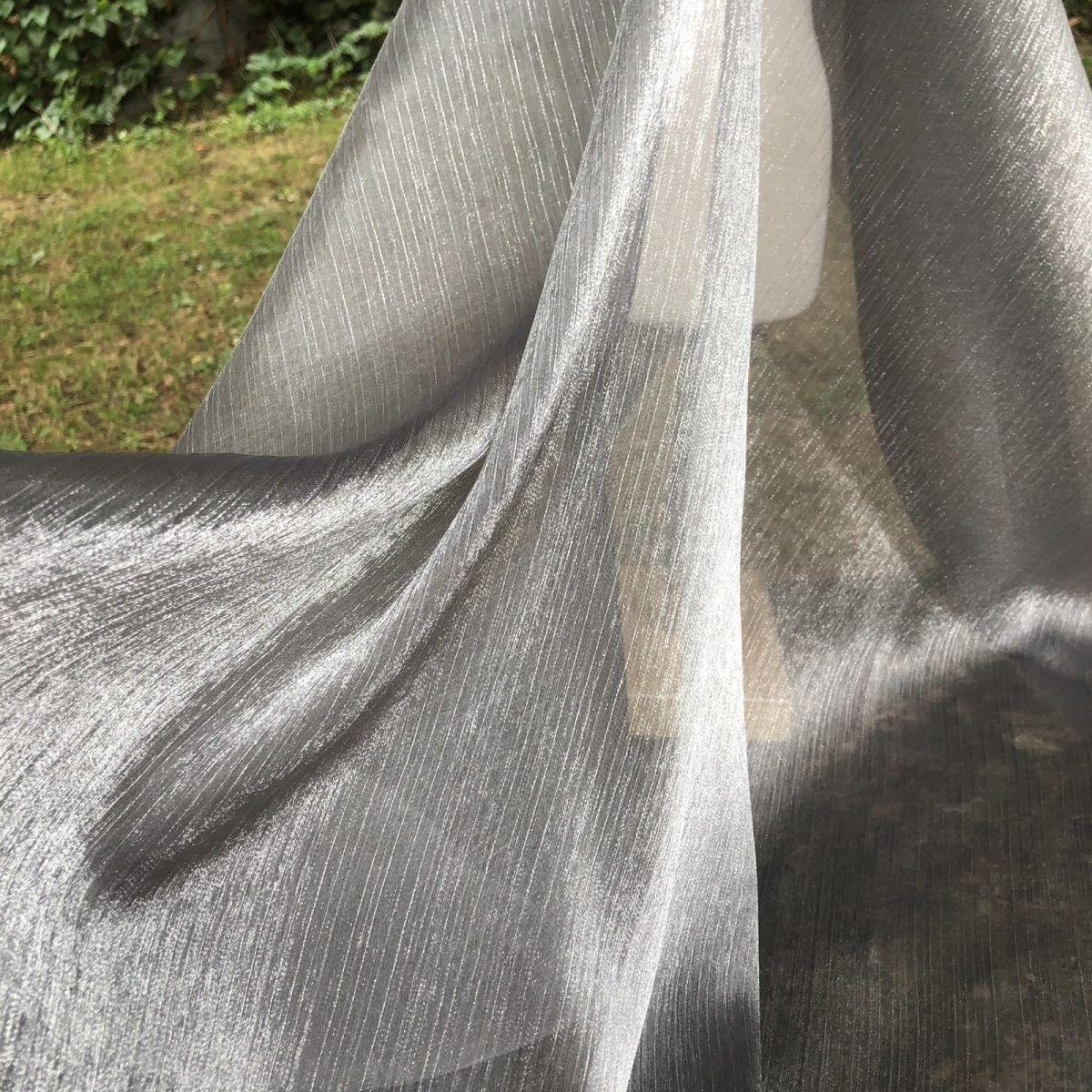 

High-end silver-gray silver-thread organza fabric suitable for wedding dresses evening gowns and designer clothing fabrics 1.5M&1M серебряный серый