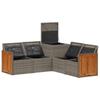 Sofa Set 5 Pieces Gray and Dark Gray Poly Rattan and Steel