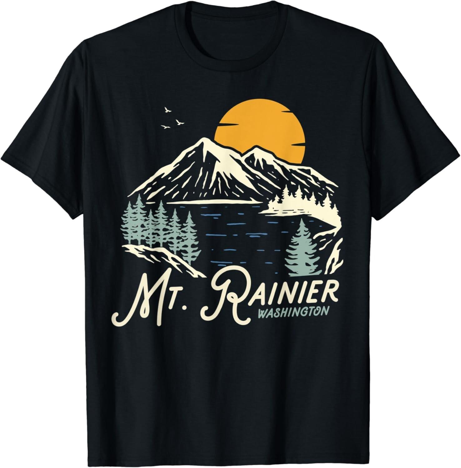 Mt Rainier Washington_ Outdoors_ WA Vacation Gift Unisex T-Shirt S разноцветный