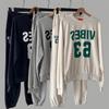 New Arrivals Open Run Women Autumn Big Print Sweatshirt Jogger Pants Set