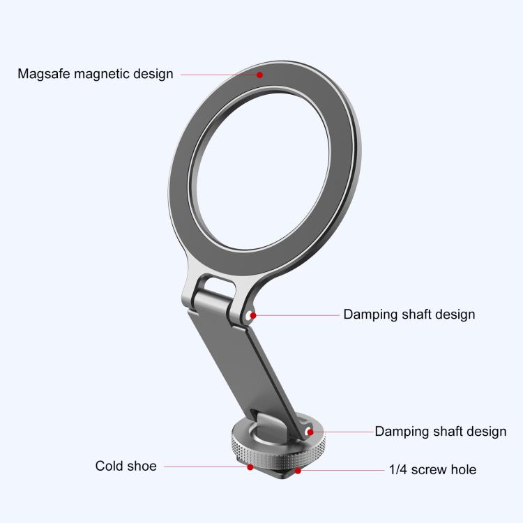 

PULUZ Foldable MagSafe Magnet Cold Shoe On-Camera Phone Mount (Grey) темно серый