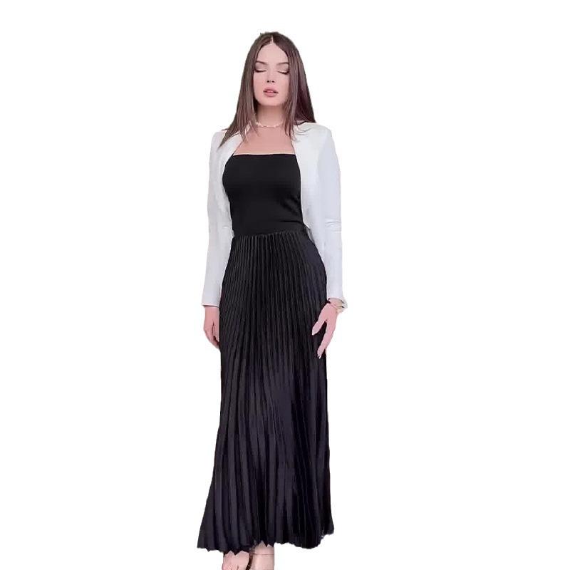2024 Summer European & American Women's Solid Color Versatile Two-Piece Dress Set
