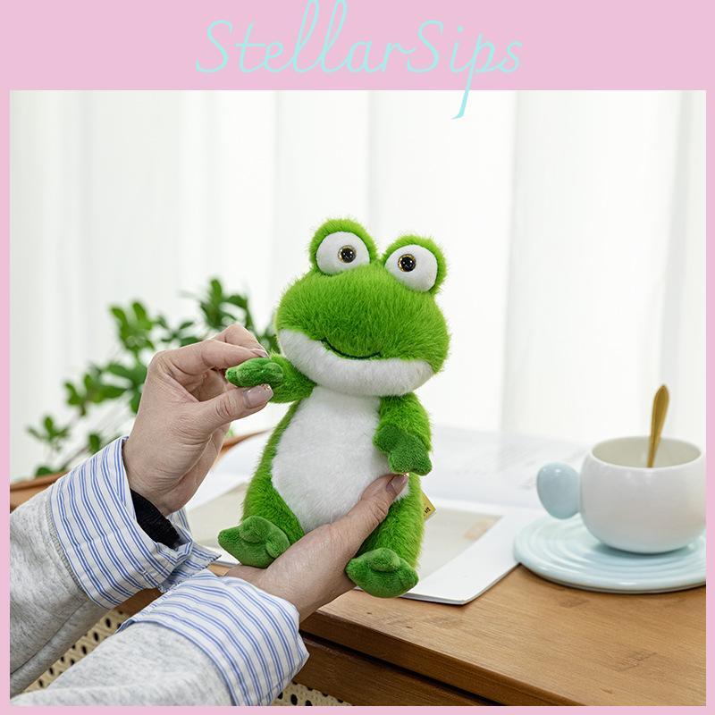 Cute Sitting Frog Animal Plush Keychain Cartoon Pendant Bag Gift Decorations