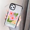 Spring Doodle Pink Flower Phone Case Suitable for iPhone 17 Full-Coverage Transparent Apple 16pm Women's Protective Case