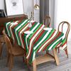 2D Flat 1pc 2D Plane Holiday Tablecloth, Featuring Vibrant Printed Patterns, Distinguished by Green, Red, And White Colorful Diagonal Stripes, Perfect