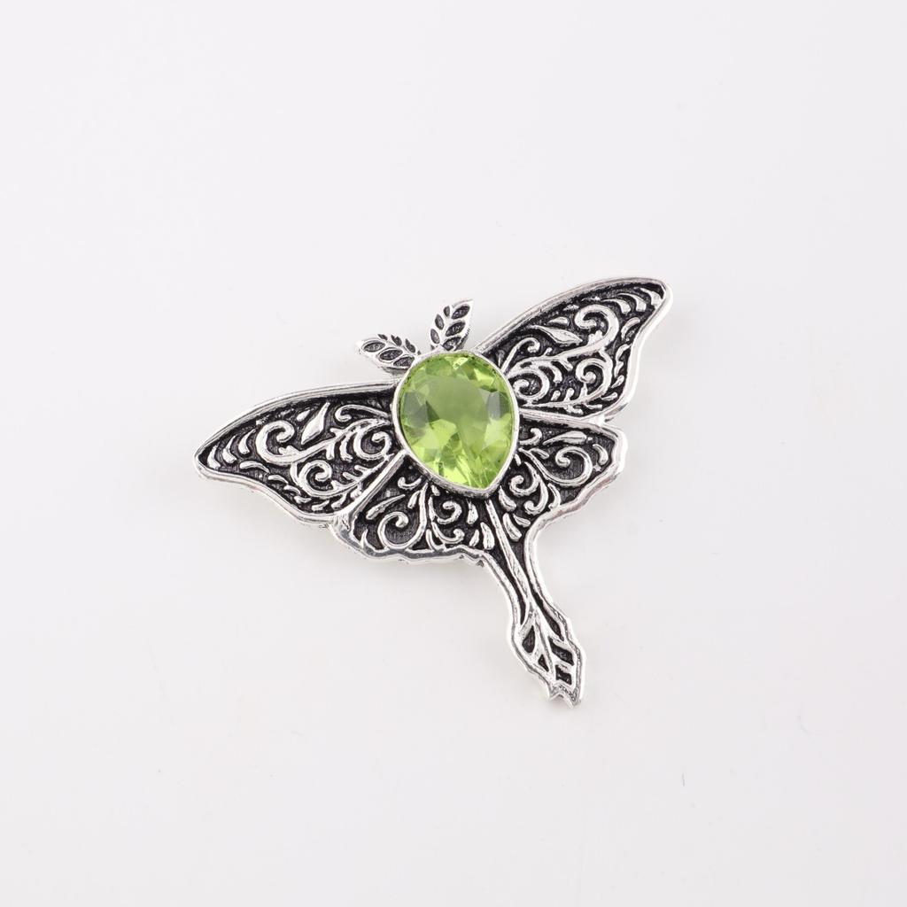 Péridot Pierre Précieuse Bijoux Argent Sterling 925 Pendentif Oxydé 1.2" Pour Femmes Cadeau CP-31-10