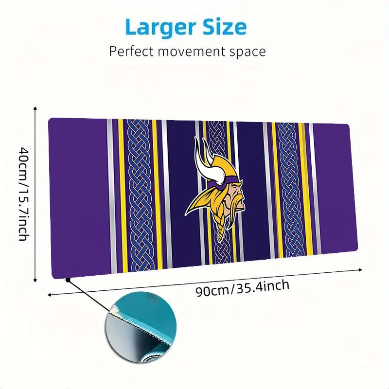 Tappetino Mouse Colore Logo Vichinghi Grande Cuscino per Tavolo da Gioco Antiscivolo Laptop Tablet Mousepad Grande Tappetino XXL Mini PC Playmat Con bordo bloccato