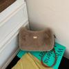 Cute Plush Handbag Women's 2025 Autumn Popular New Fashion Simple Foreign Style Casual Shoulder Messenger Bag