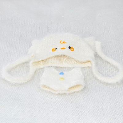 Plush Knit Hat and Costume Set for 10cm Plush Toys, White [Used]