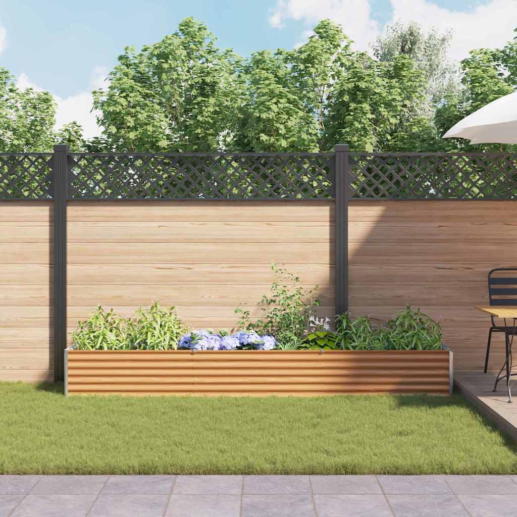 Raised Bed Light Brown 290 X 50 X 36 Cm Galvanized Steel