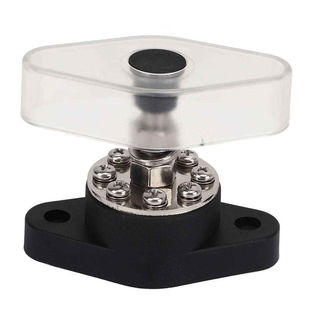 3/8in 180A Power Distribution Block 8+1 Point Bus Bar Junction Post with Transparent Cover