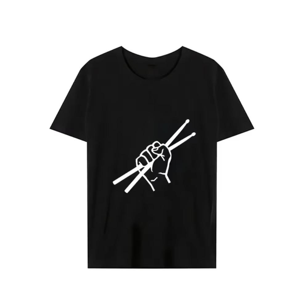 Men's T Shirt Unisex T-Shirt Drummer Drumsticks Graphic T Shirts Summer Short Sleeve Tee Tops Harajuku Streetwear Women Clothing