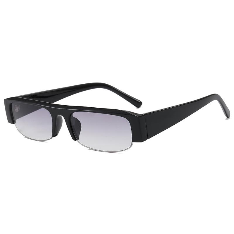 

Half Frame Popular Rectangle Sunglasses Women For Men Vintage Sun Glasses Punk Luxury Brand Designer y2k Flat Top Eye Glasses черный серый